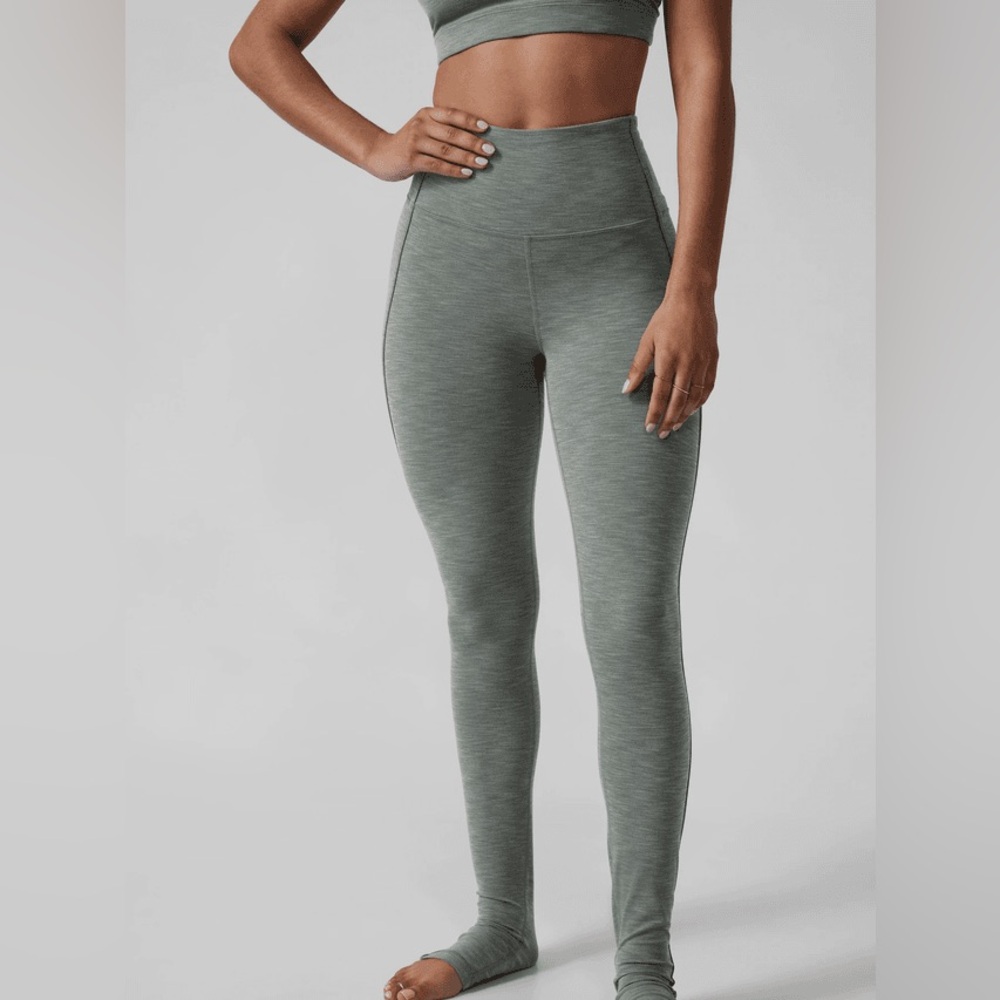 NWT Athleta Elation Over the Heel Tight High-Waisted Leggings, Grey, Sz S X-Long